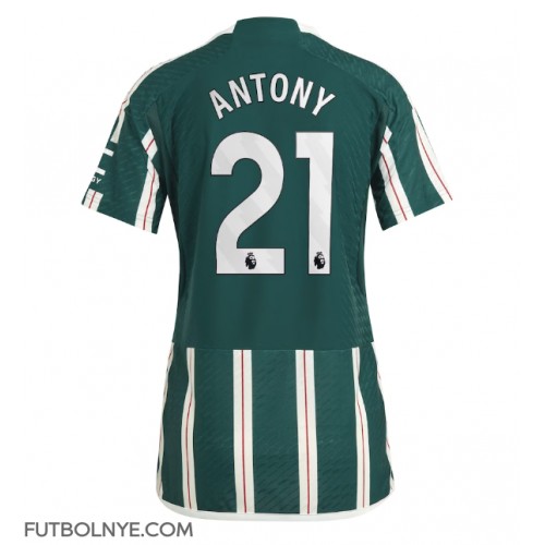 Camiseta Manchester United Antony #21 Visitante Equipación para mujer 2023-24 manga corta